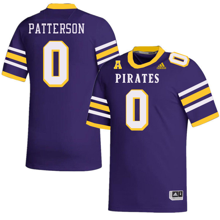 Men #0 Jhari Patterson ECU Pirates College Football Jerseys Stitched-Throwback